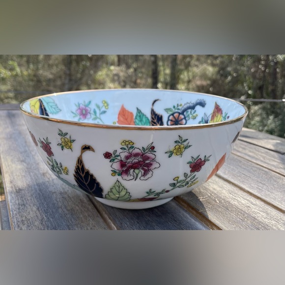 Vintage Tobacco Leaf Chinoiserie Bowl - Picture 4 of 7